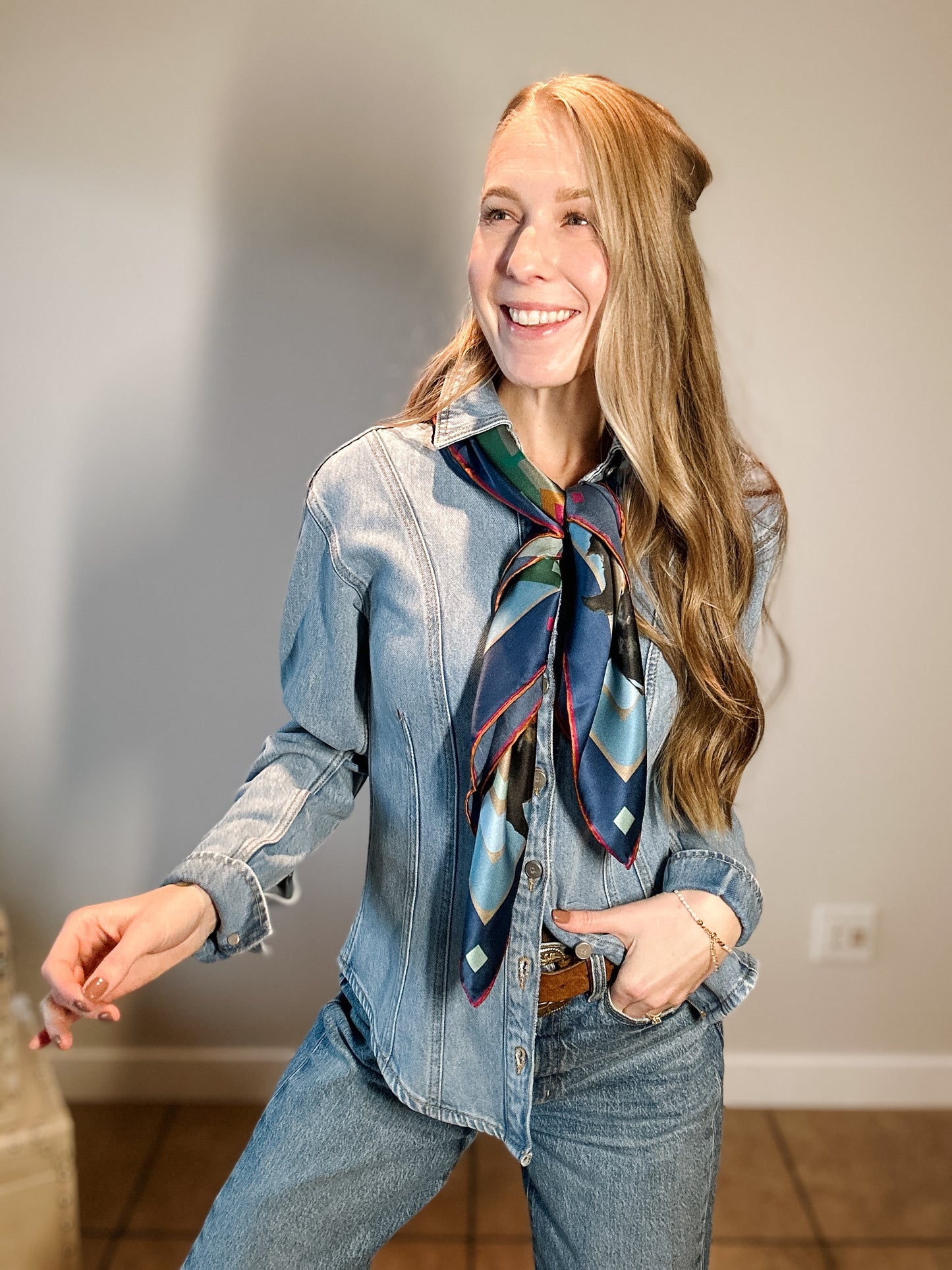 Bison Scarf 100% Silk