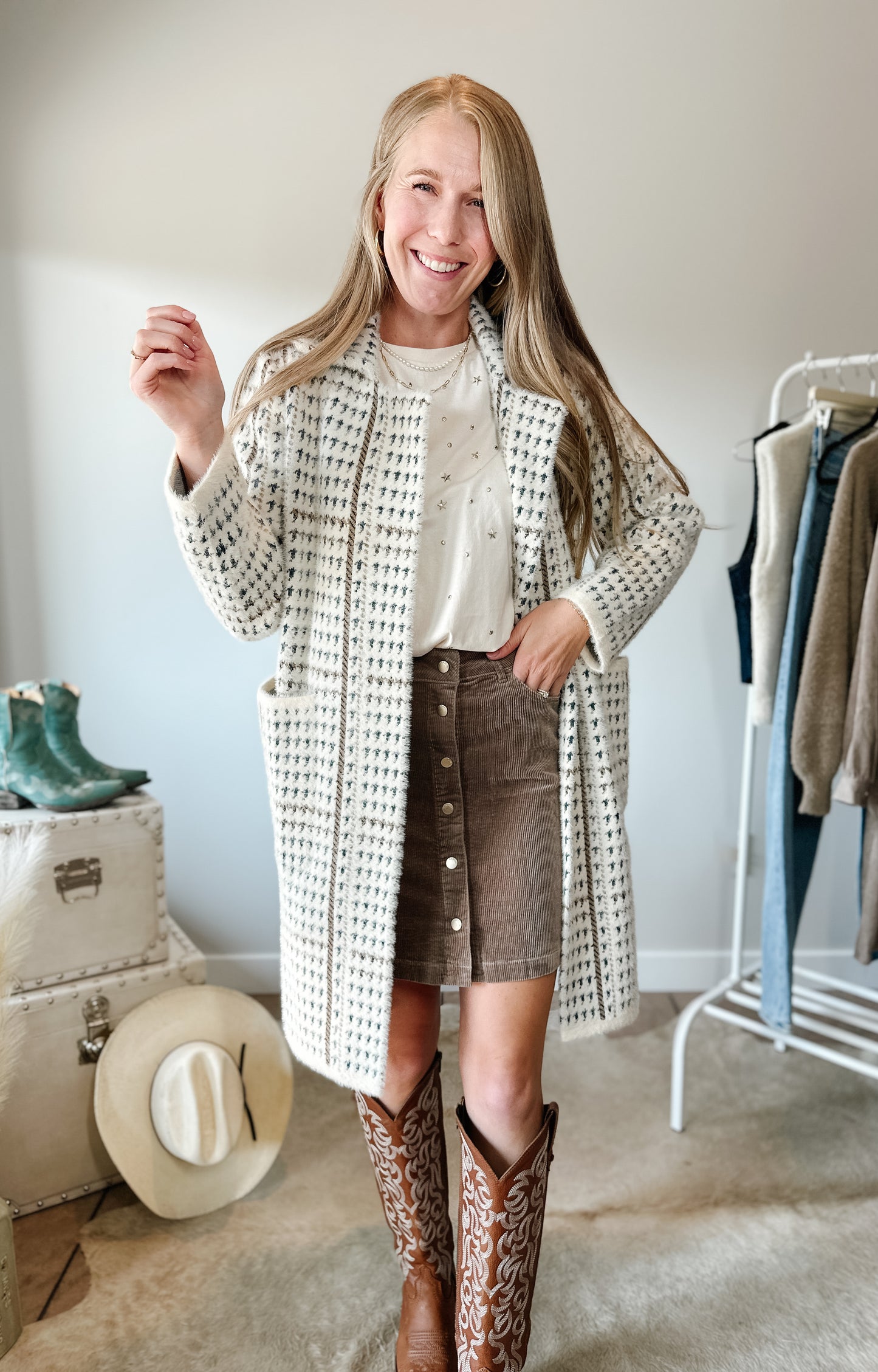 The Marceau Houndstooth Coat