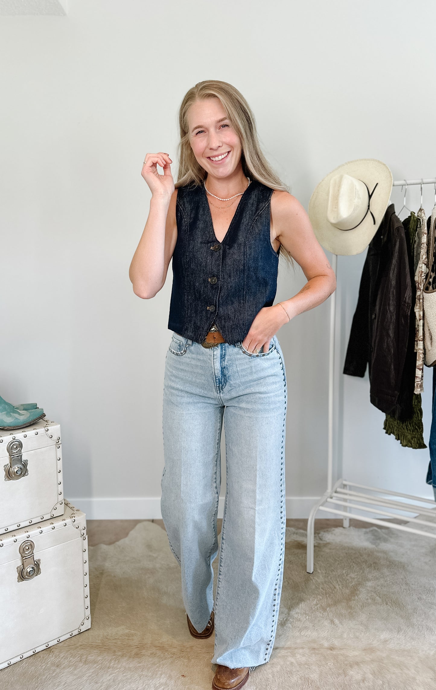 The Cowgirl Indigo Vest