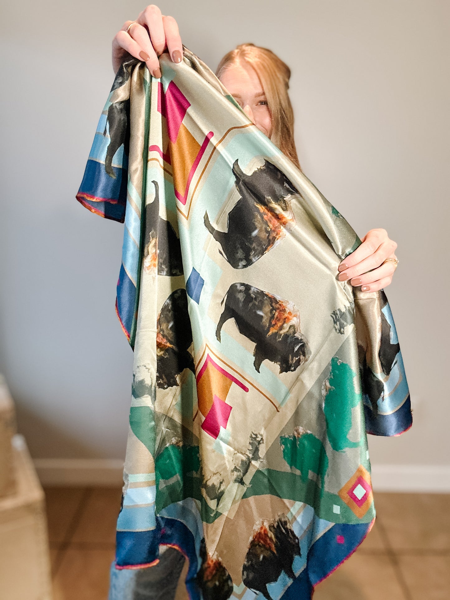 Bison Scarf 100% Silk
