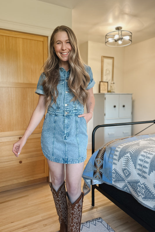 Topanga Denim Dress by DAZE