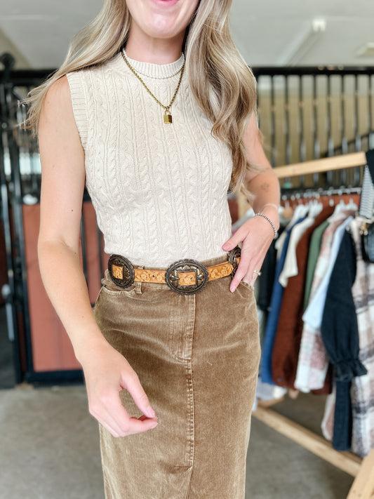 The Nessa Cable Knit Sweater Vest