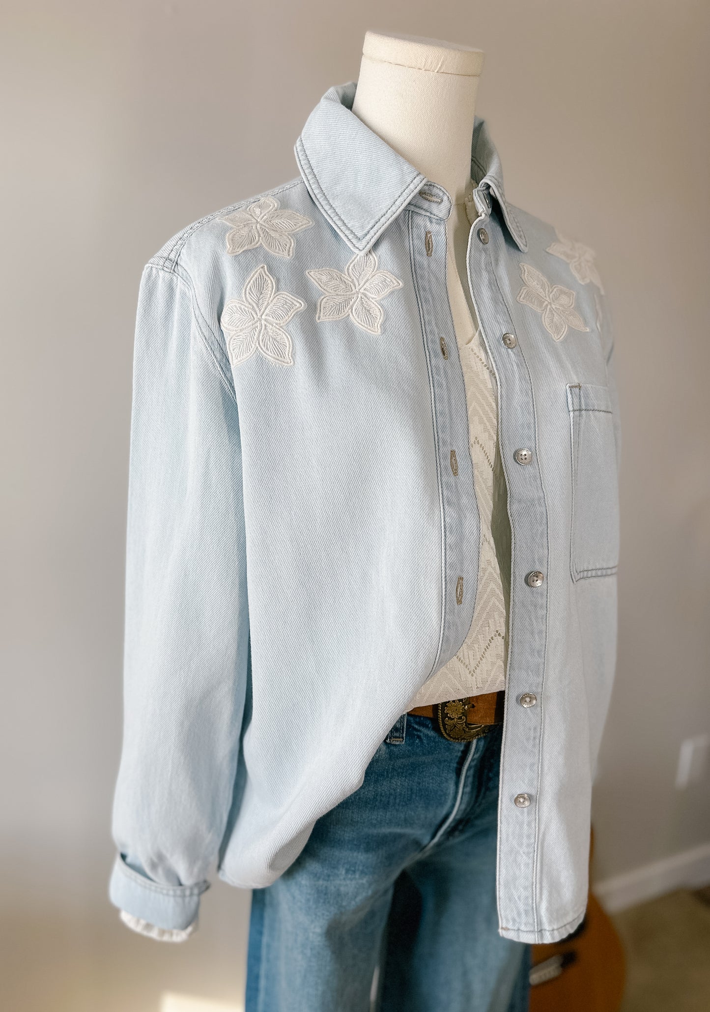 The Willow Bloom Denim Shirt
