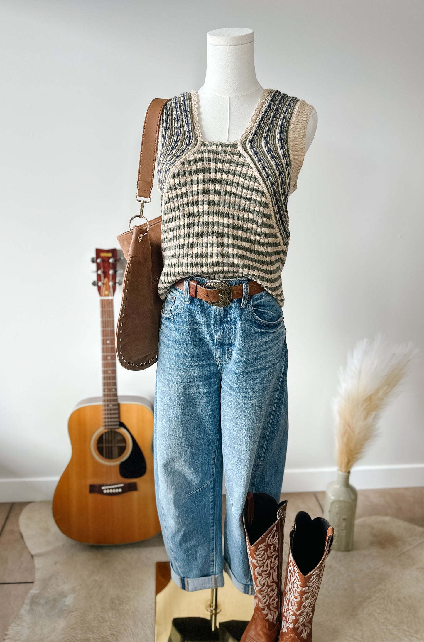 The Mona Striped Sweater Tank