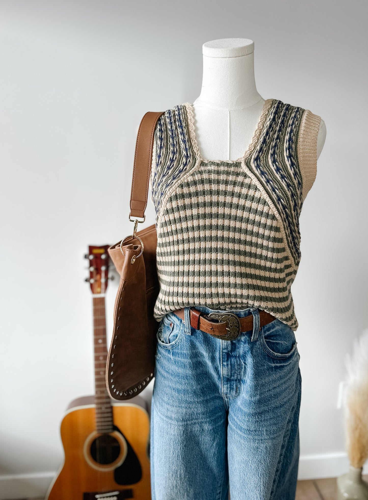 The Mona Striped Sweater Tank