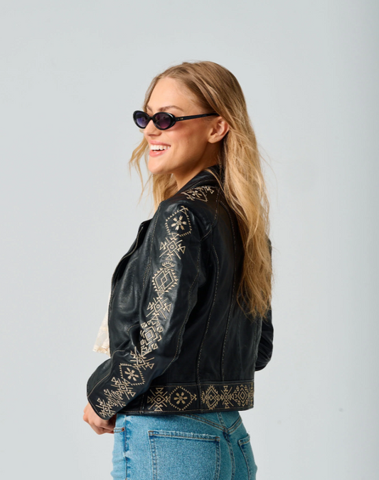 The Cora Leather Jacket by Mauritius