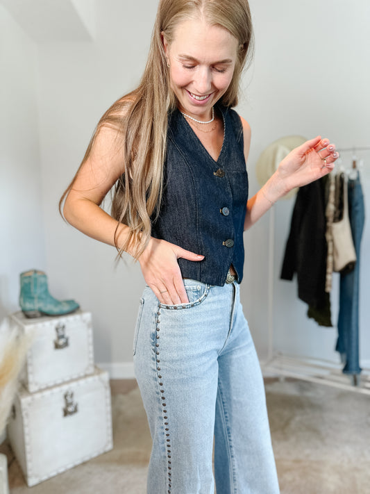 The Cowgirl Indigo Vest