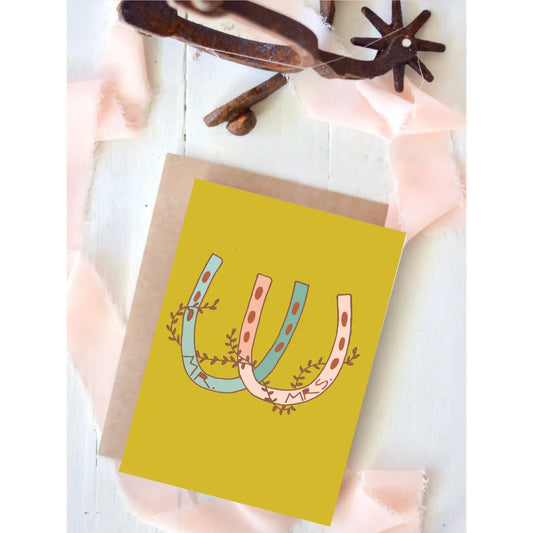 Mr & Mrs. Horseshoe Wedding Card