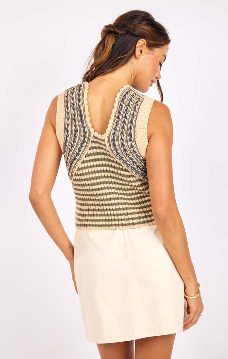 The Mona Striped Sweater Tank